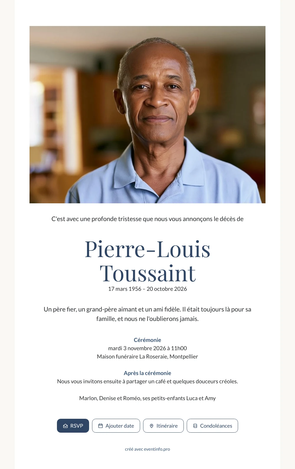 Créer un faire-part blanc avec photo &ndash; exemple 1