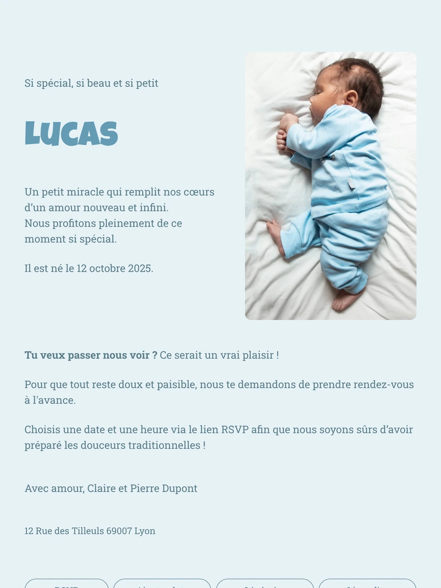 Faire-part de naissance en ligne tout en douceur