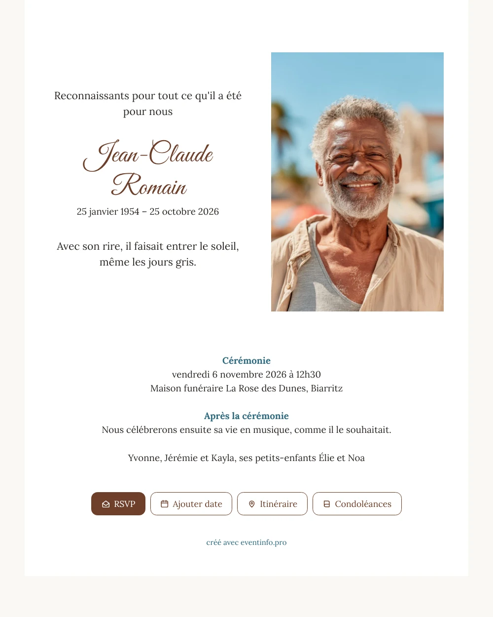 Envoyer un faire-part élégant avec photo &ndash; exemple 1