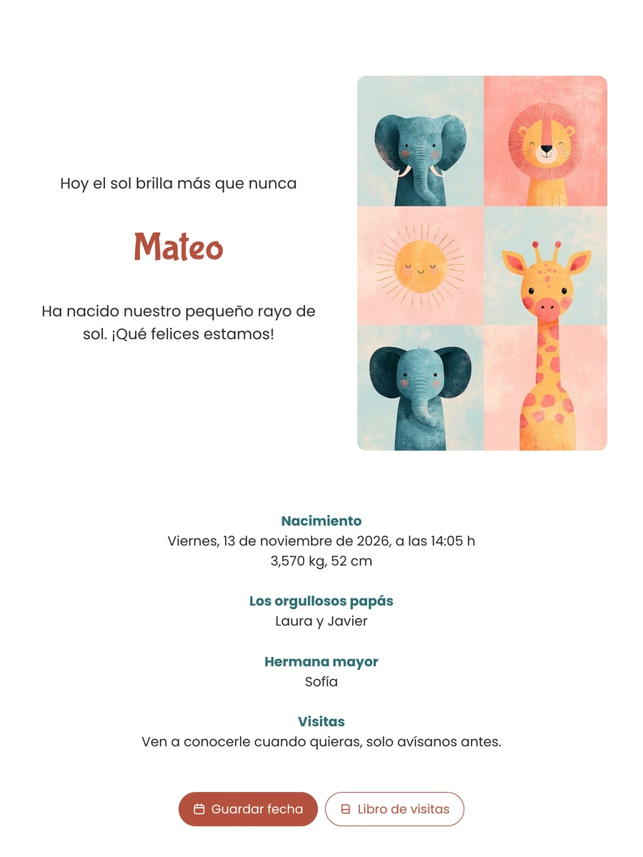 Crear una tarjeta soleada con animales