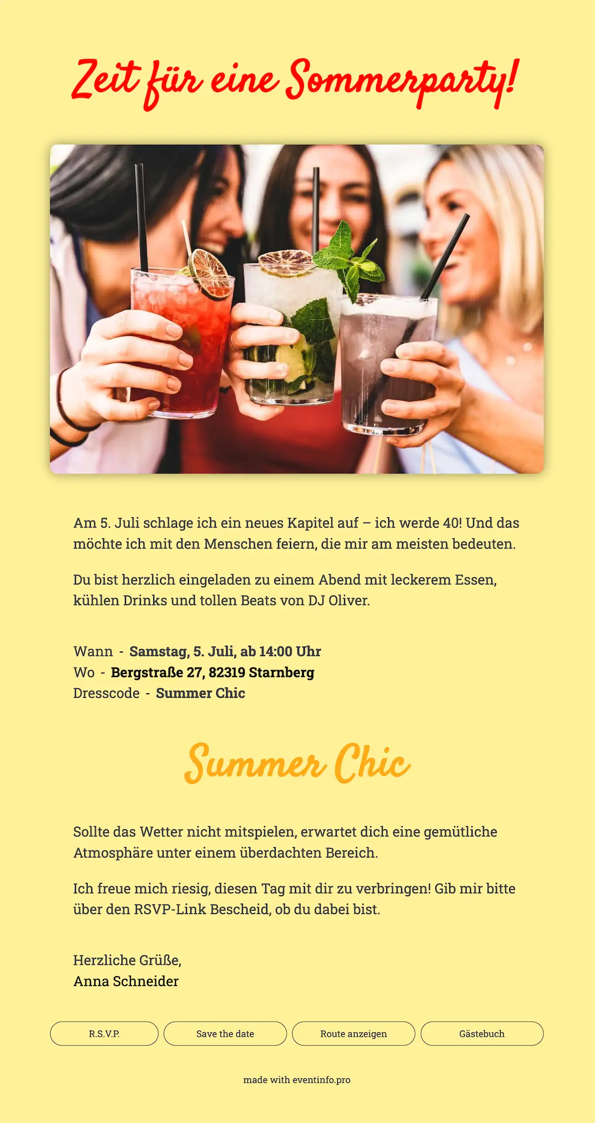 Bunte fröhliche Online-Einladung
