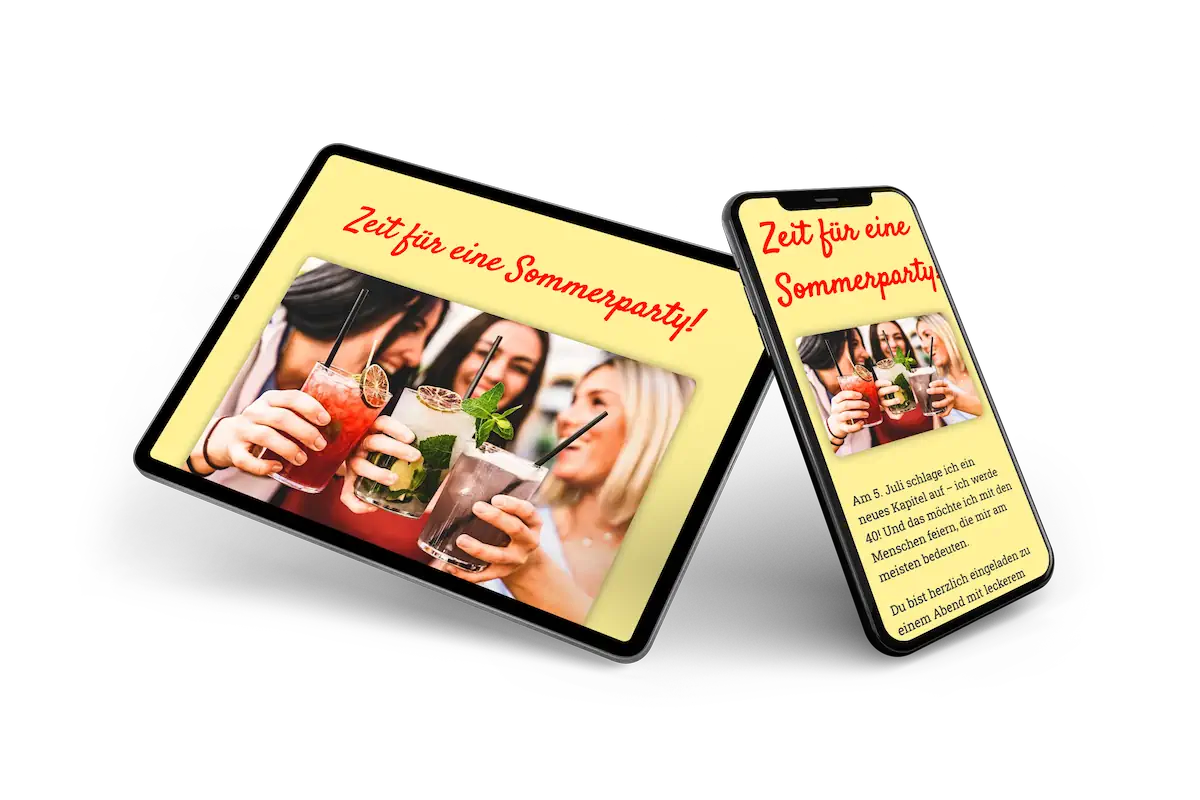 Bunte fröhliche Online-Einladung - Visual 2