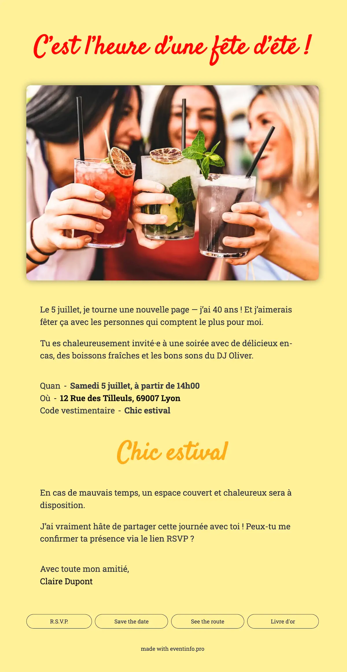 Lancez une invitation color&eacute;e et joyeuse &ndash; example 1