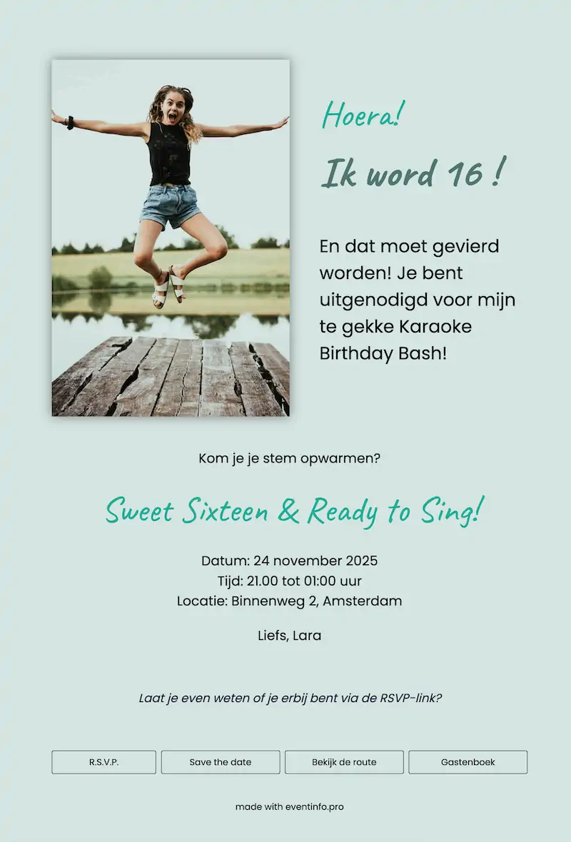 Speelse verjaardagsuitnodiging
