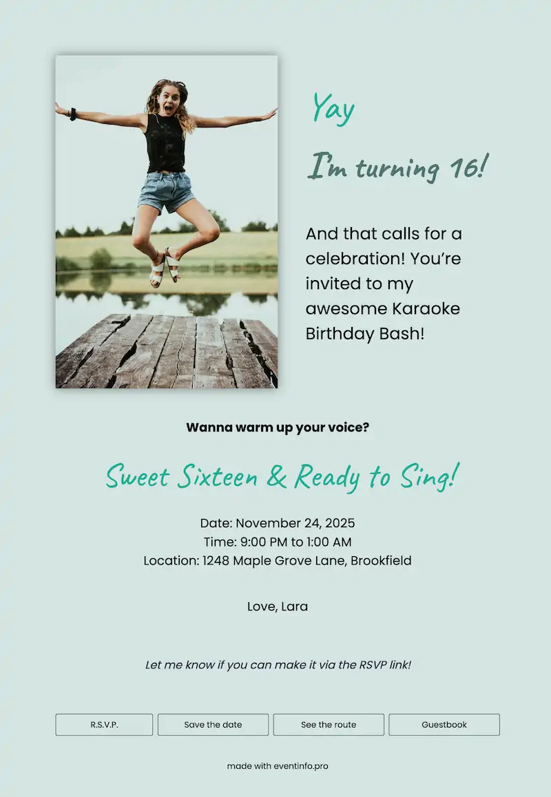 Colorful online birthday invite