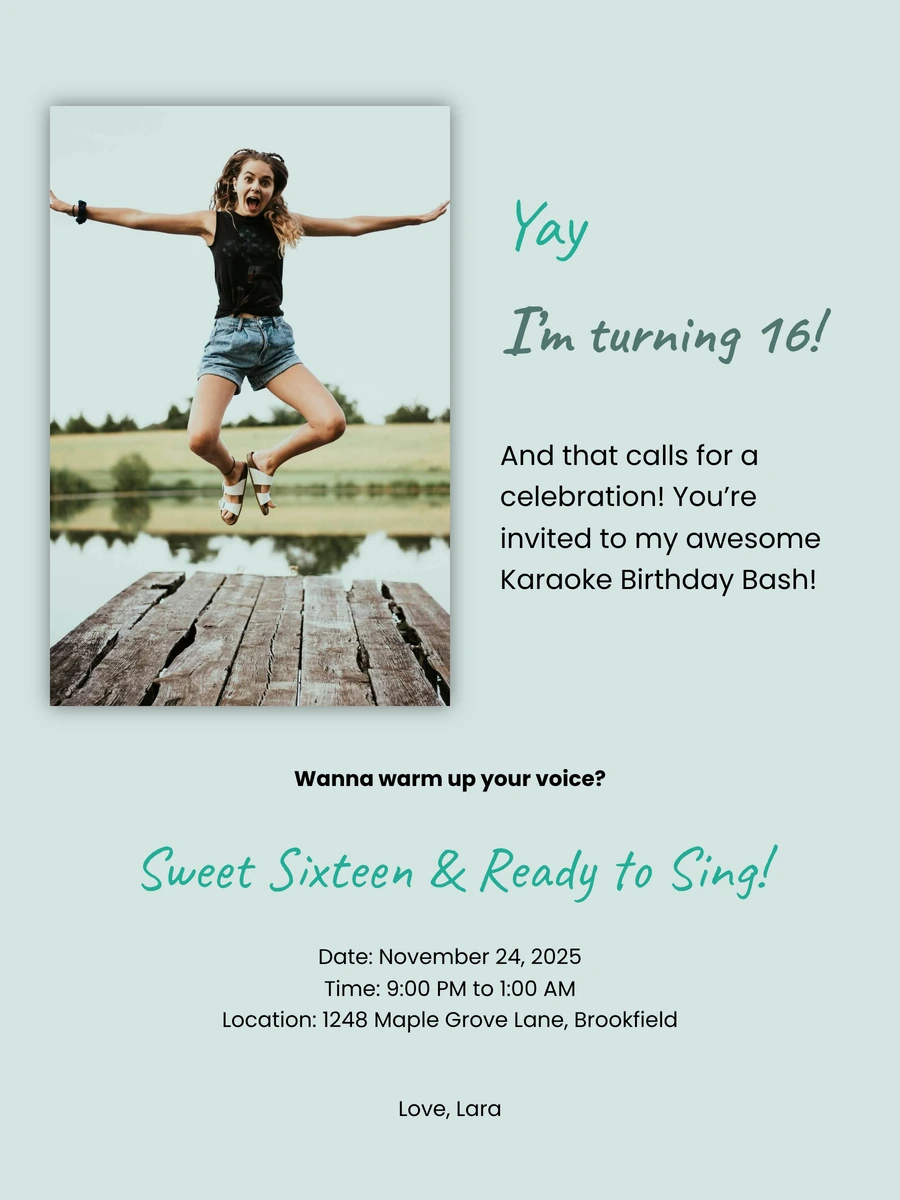 Playful online invitation for a birthday party