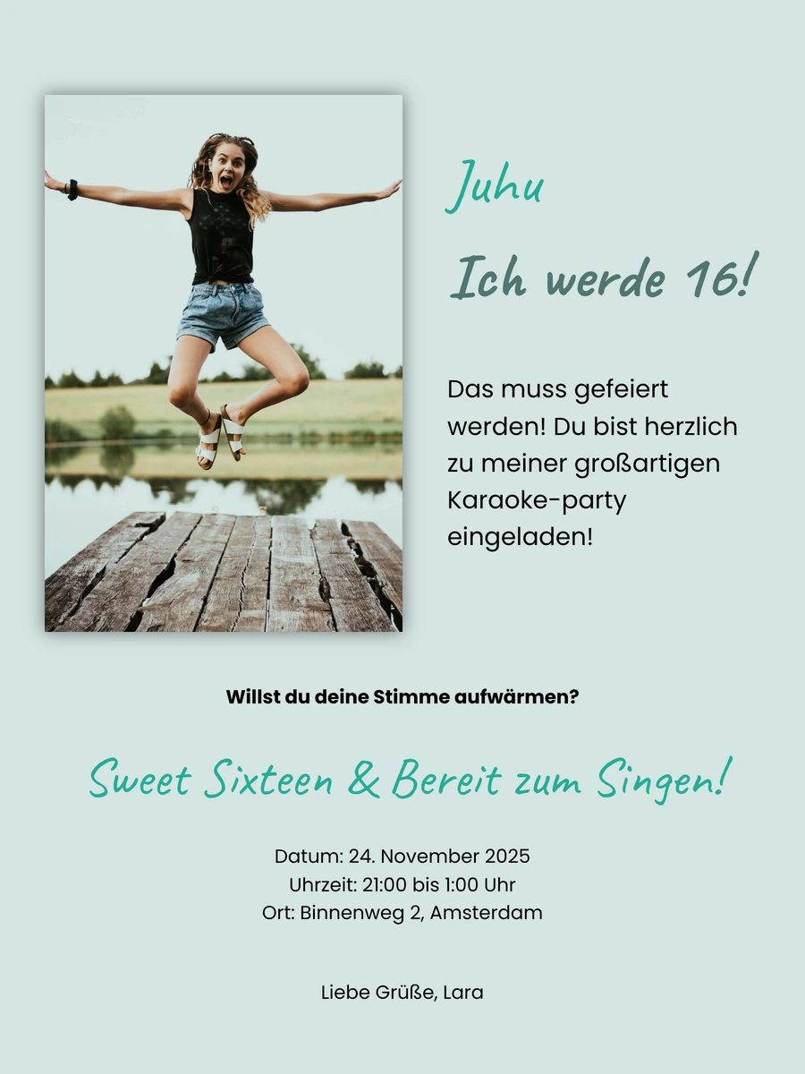 Verspielte digitale Einladung zum Geburtstag
