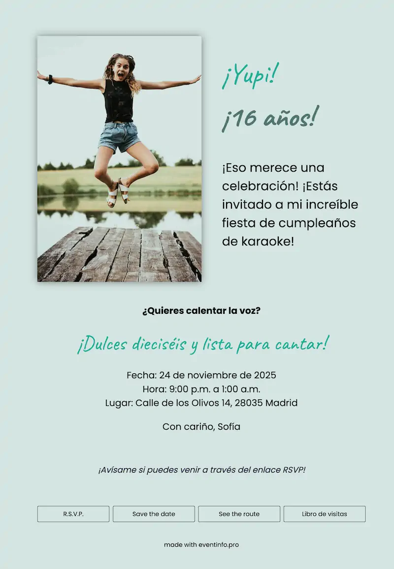 Invitación de cumpleaños colorida