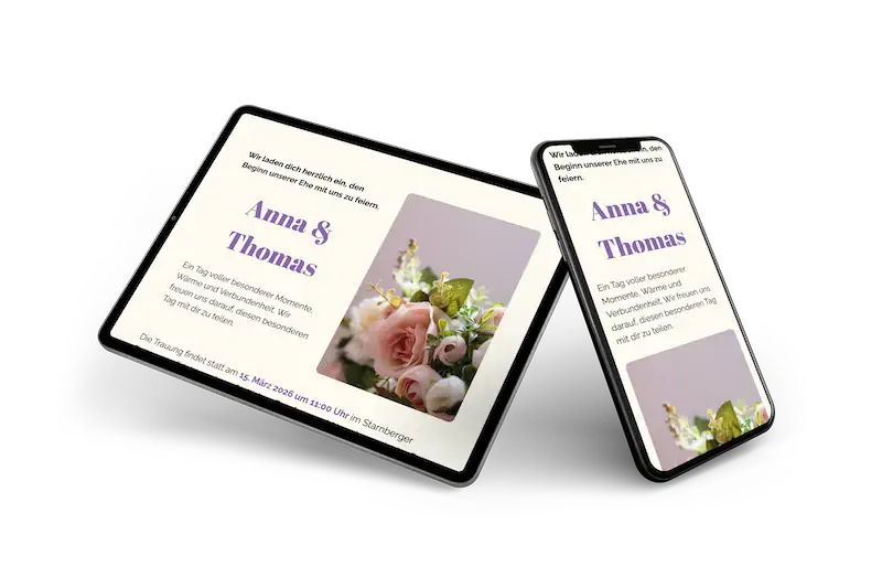 Stilvolle digitale Hochzeitseinladung - Visual 2