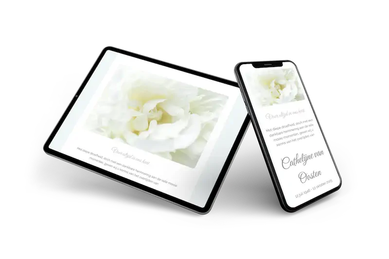 Elegante lichte rouwkaart - Visual 2