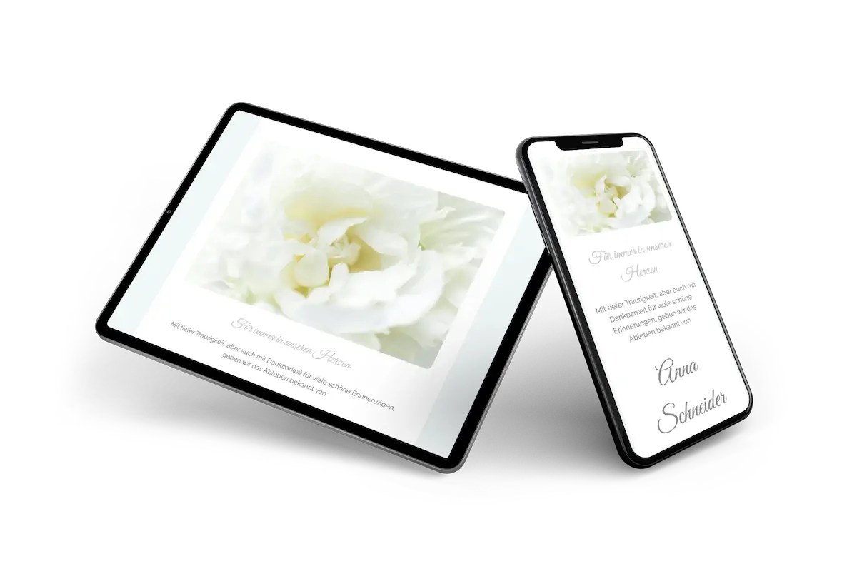 Elegante helle Trauerkarte - Visual 2