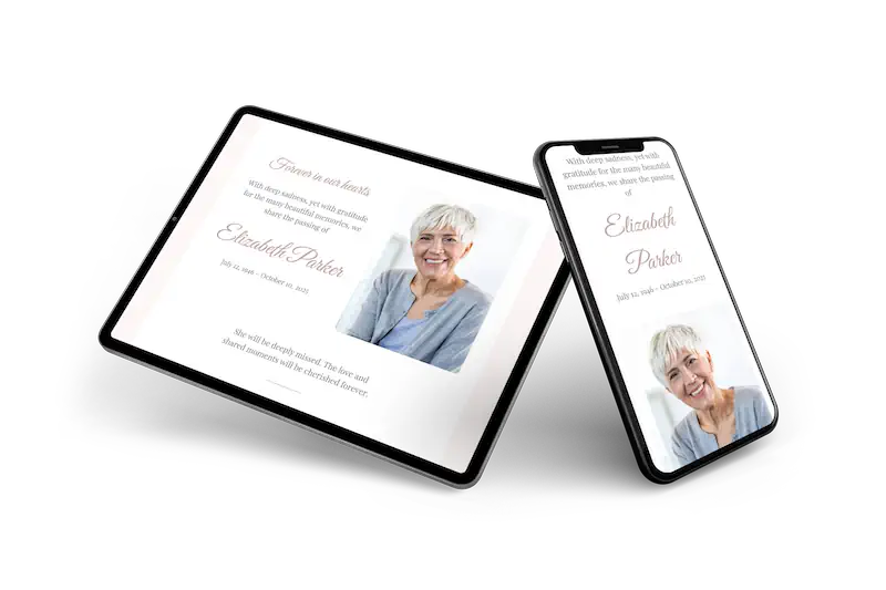 Elegant online funeral card - Visual 2