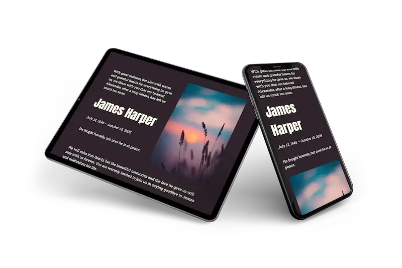 Modern online mourning card - Visual 2