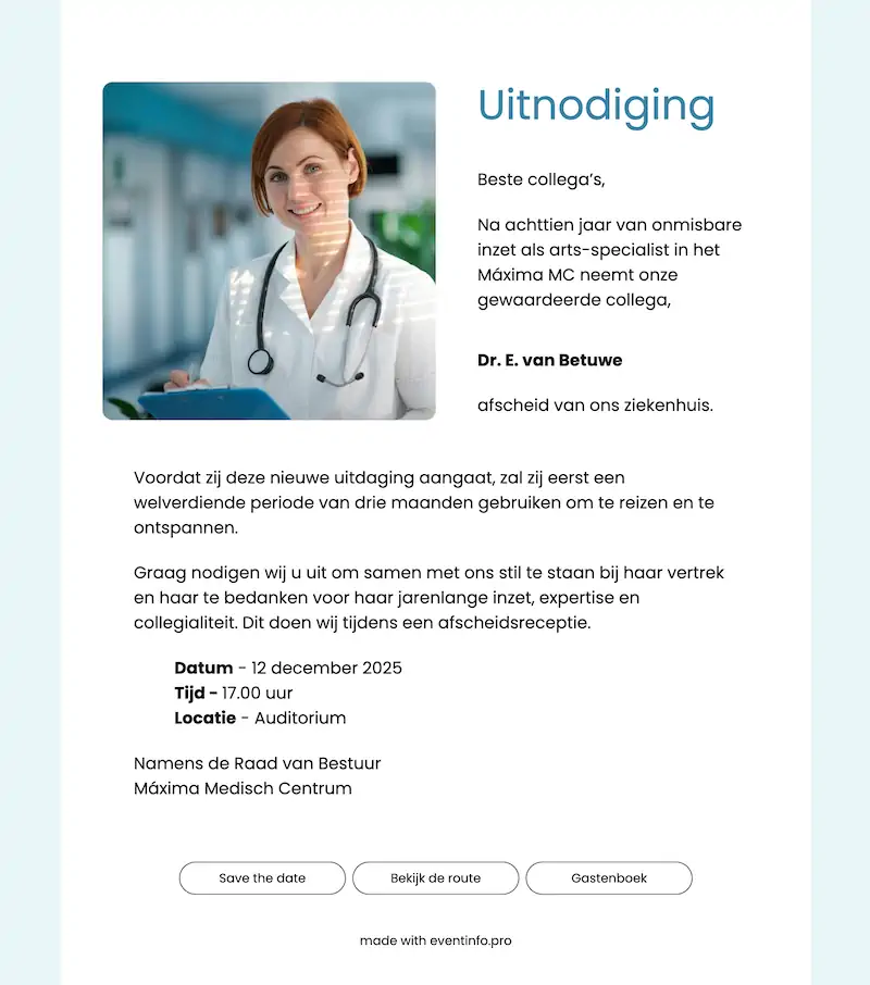 Lichte zakelijke uitnodiging