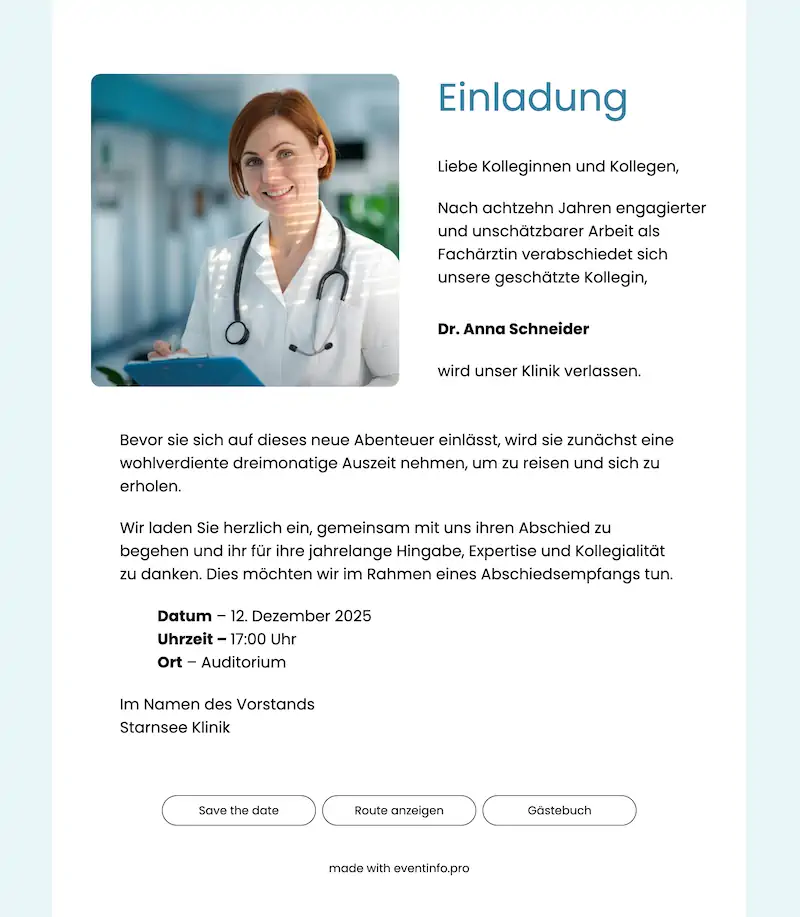 Helle geschäftliche Einladung