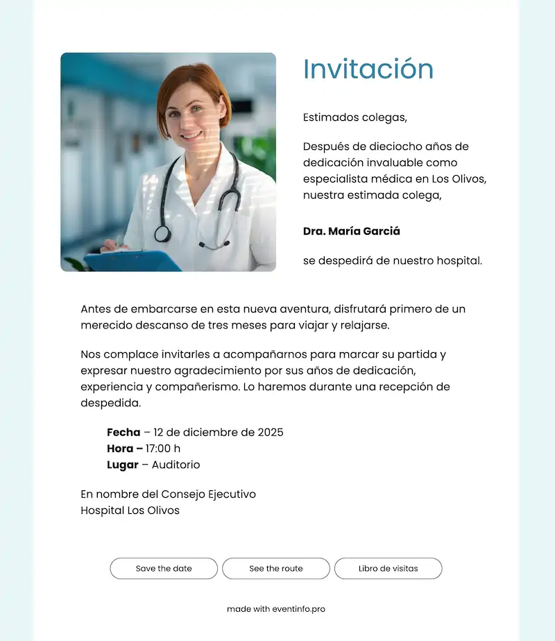 Invitación empresarial clara