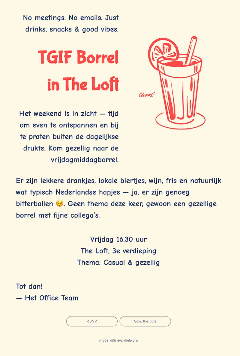 Speelse zakelijke online uitnodiging