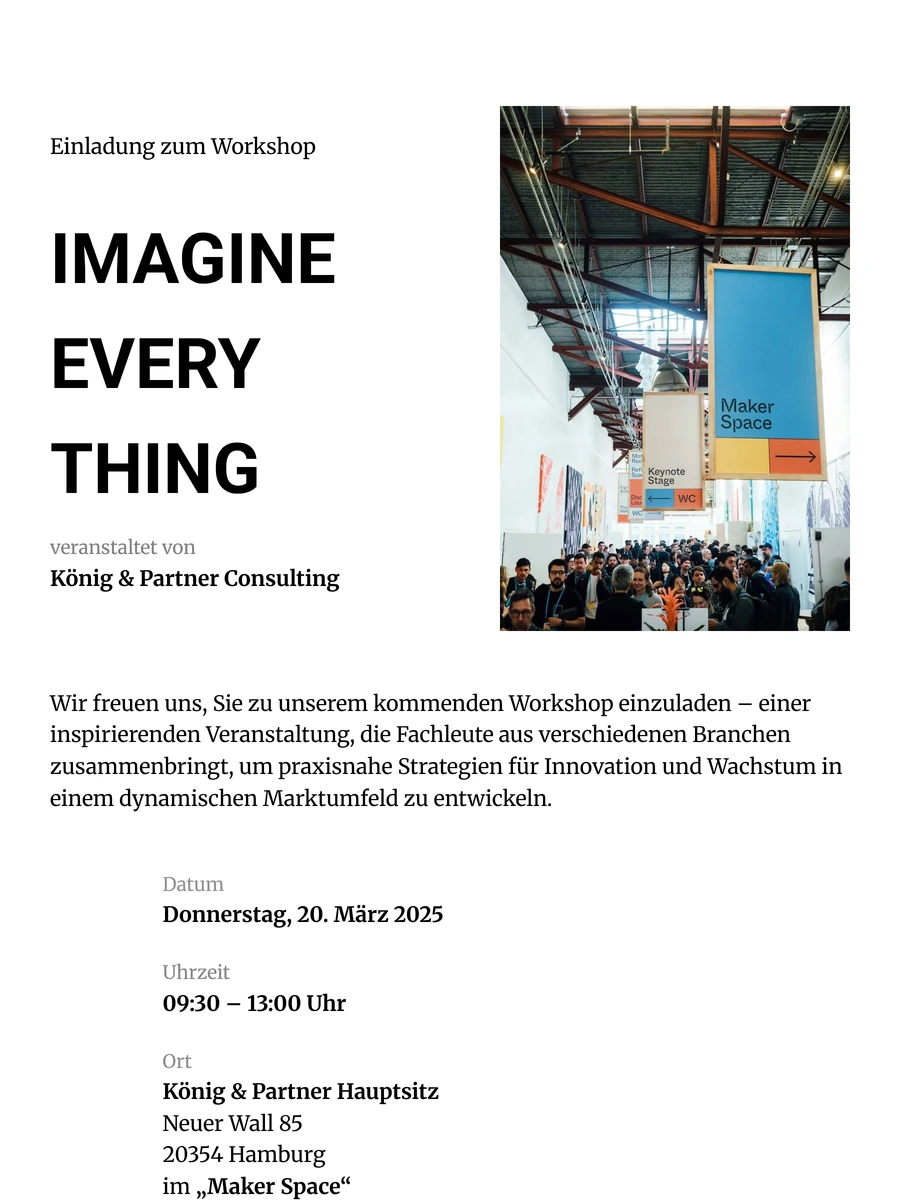 Markante digitale Einladung f&uuml;r ein Firmenevent