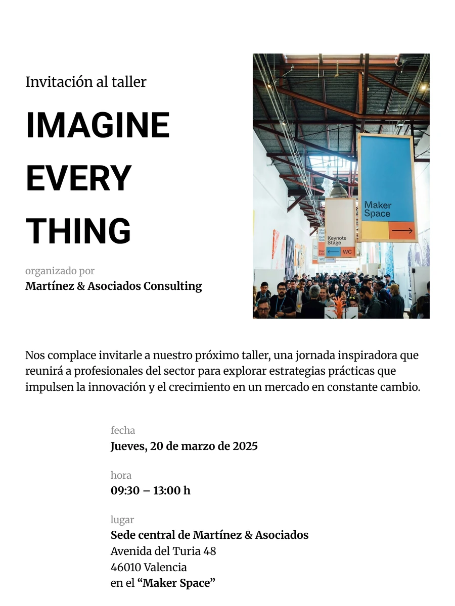 Invitación digital contundente para un evento de empresa