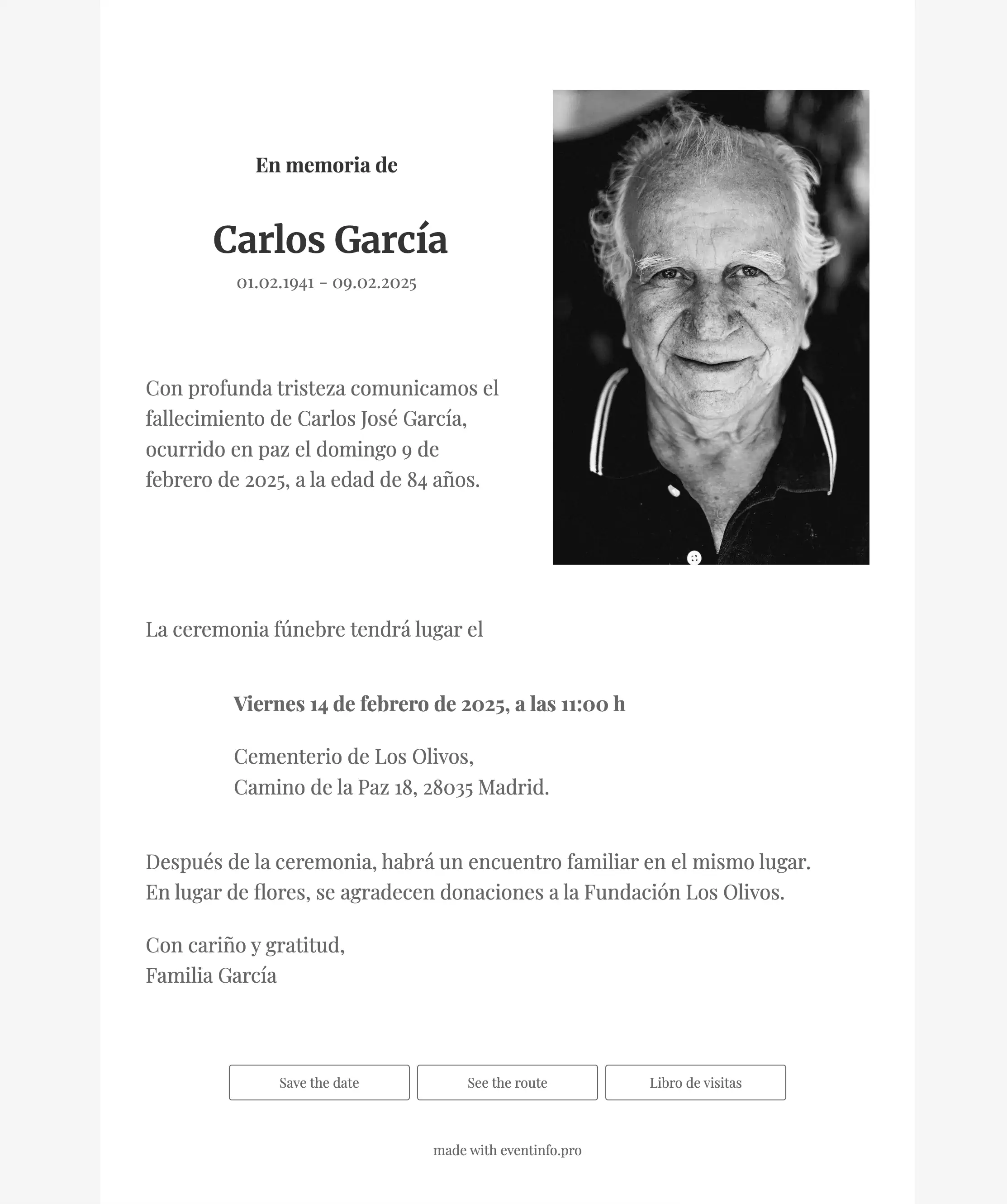 Tarjeta de condolencias blanco