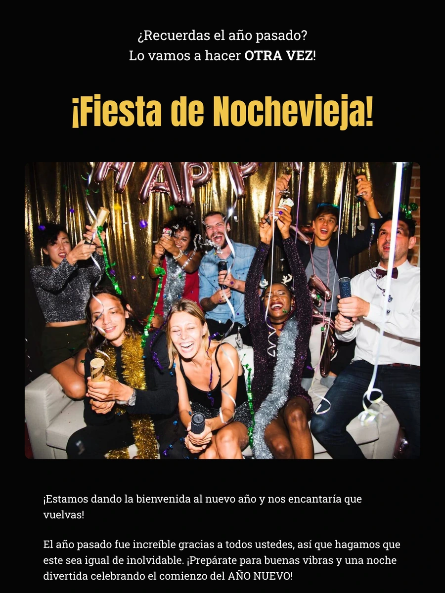 Invitación digital elegante para Nochevieja