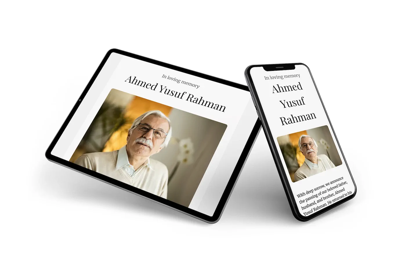 Islamic online funeral invitation - Visual 2