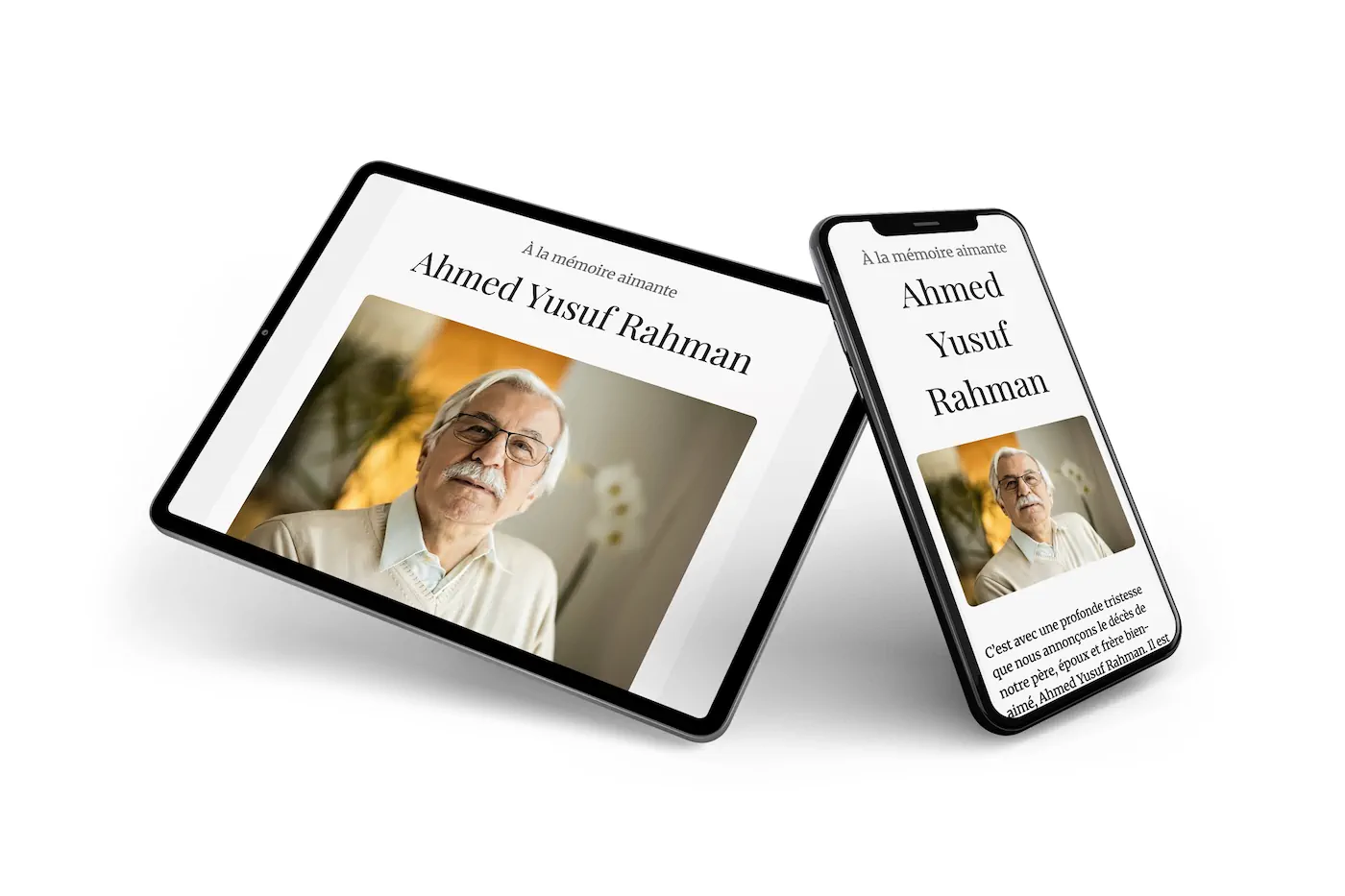Envoyez un faire-part de d&eacute;c&egrave;s islamique et sobre &ndash; example 2