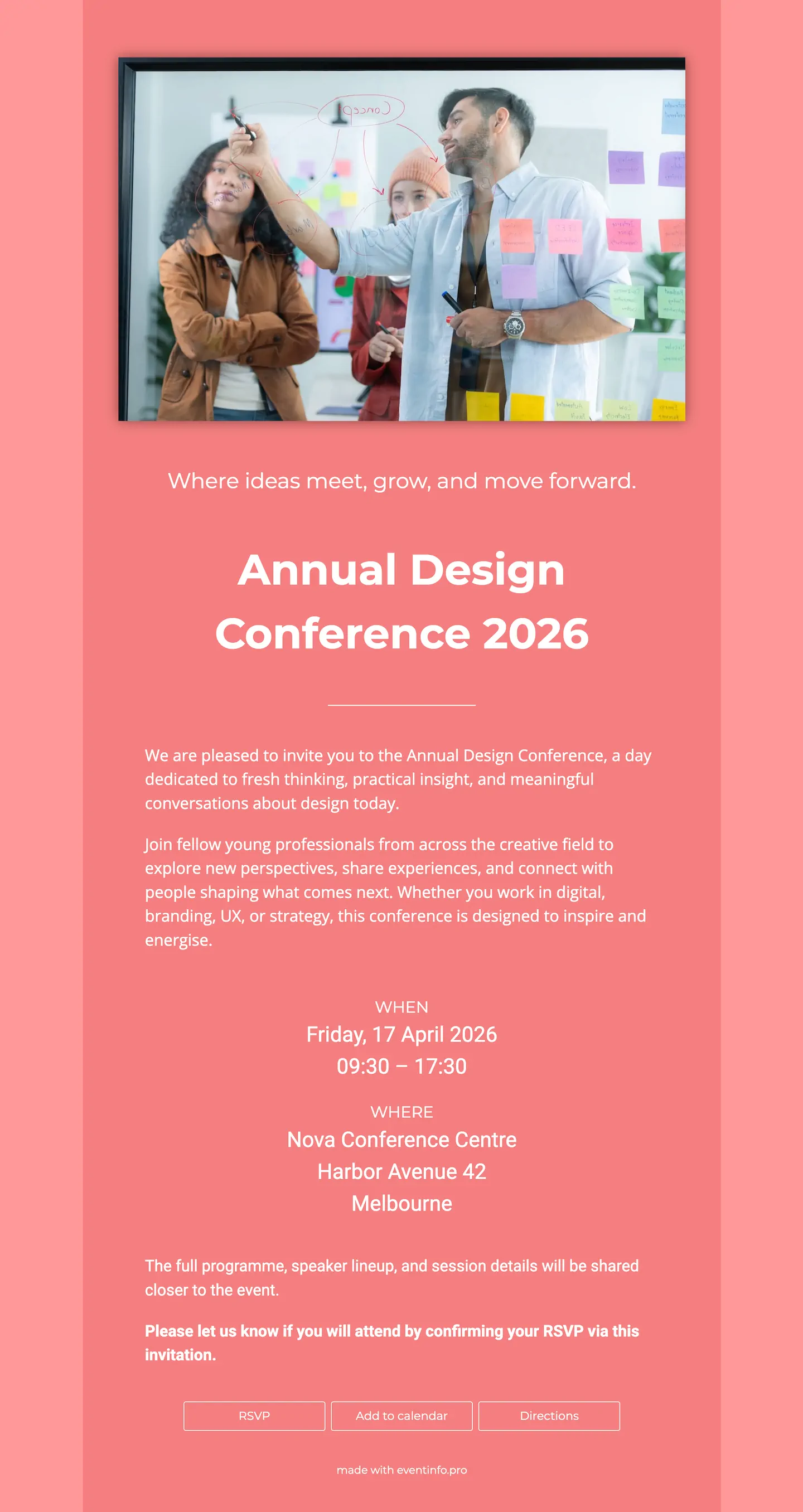 Colorful conference invitation