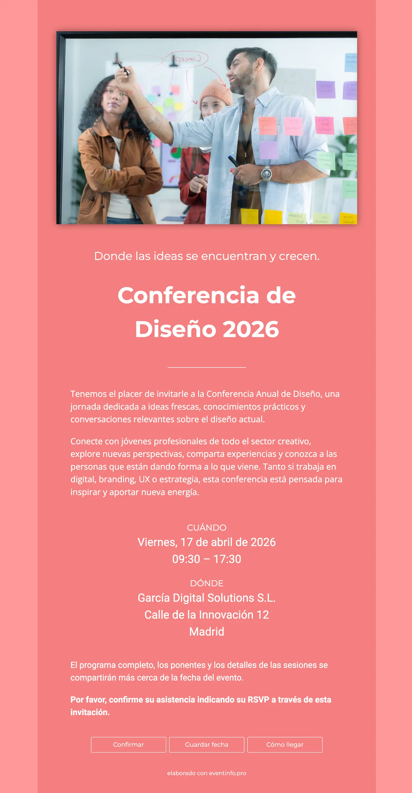 Invitación para conferencia colorida