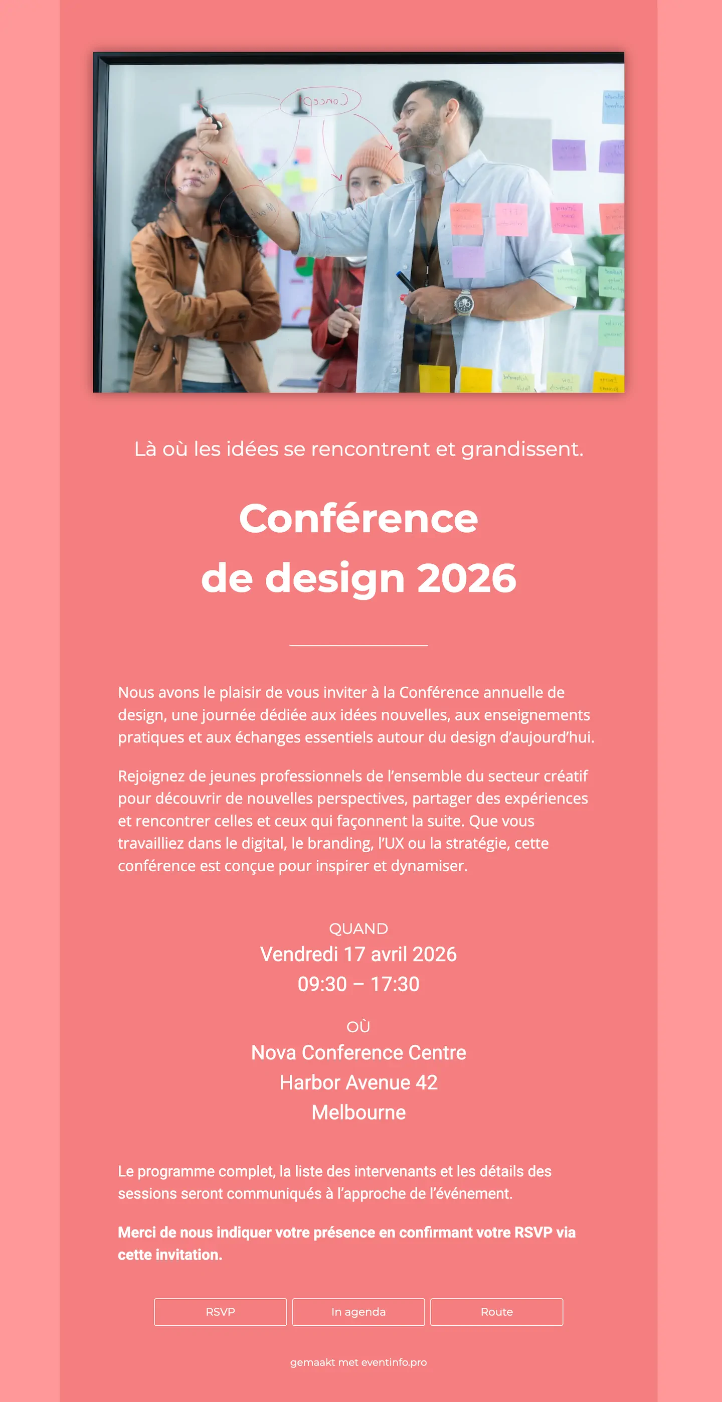 Invitation en ligne conférence colorée