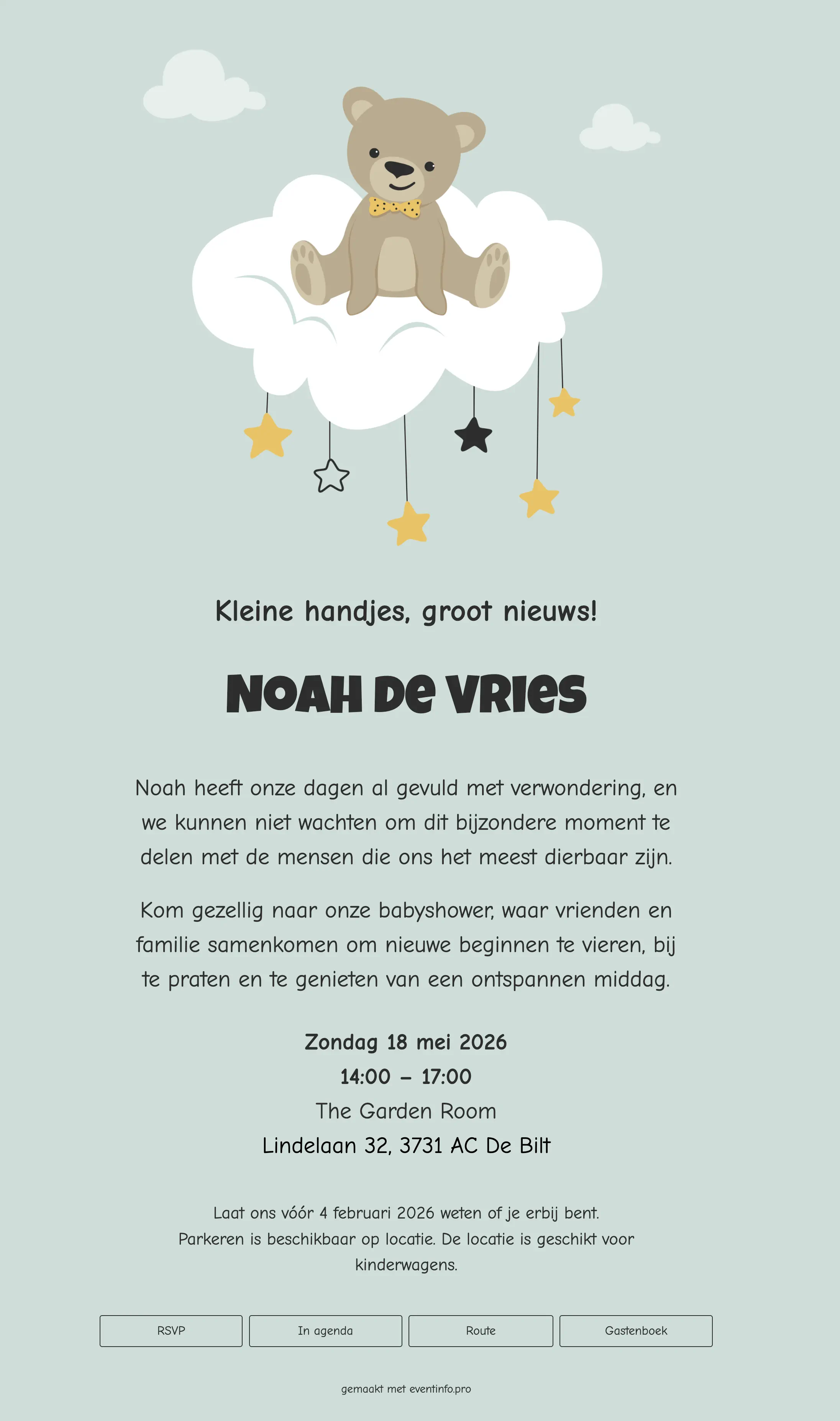 voorbeeld van een online trouwuitnodiging