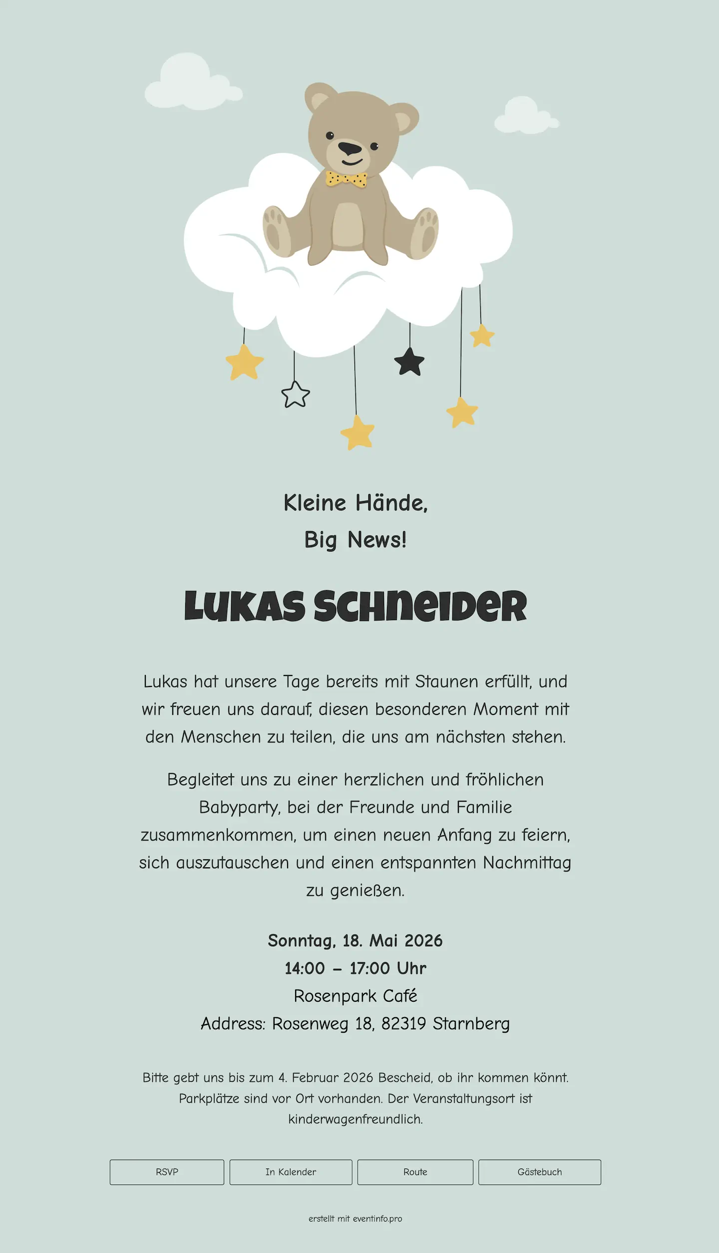 Beispiel für eine Online-Hochzeitseinladung