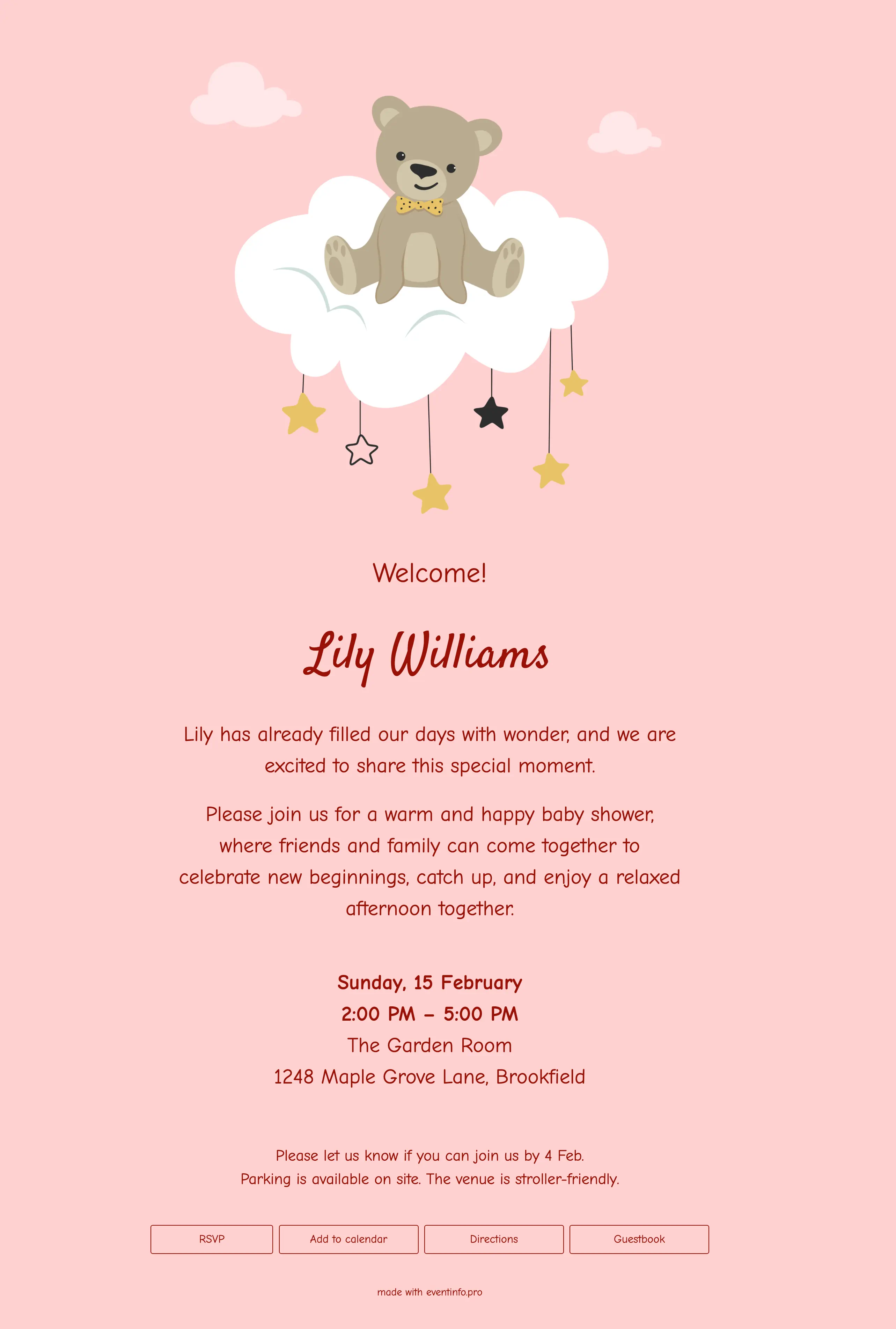 Teddy cloud birth card