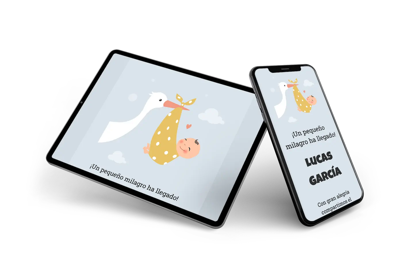 Tarjeta online con cigüeña - Visual 2
