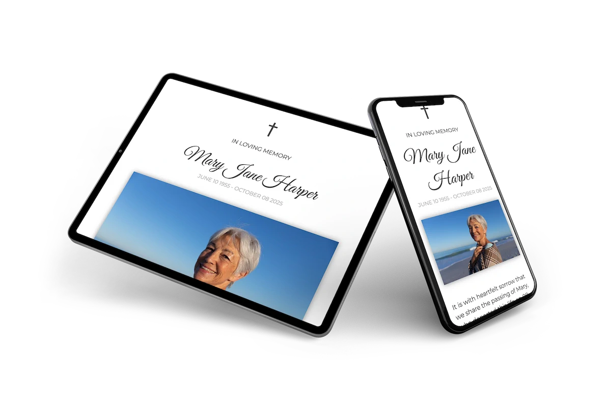 Elegant classic funeral card - Visual 2