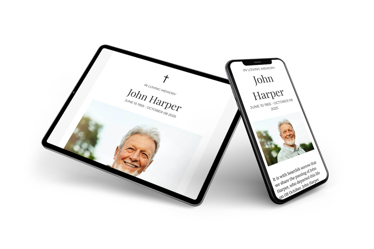 Modern online funeral card - Visual 2