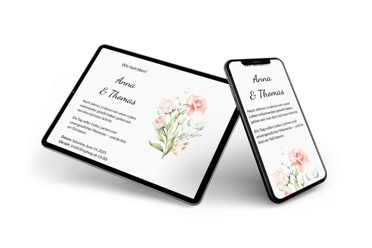 Florale Hochzeitseinladung - Visual 2