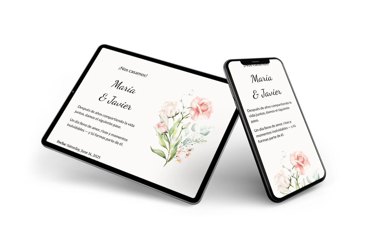 Invitación boda floral suave - Visual 2