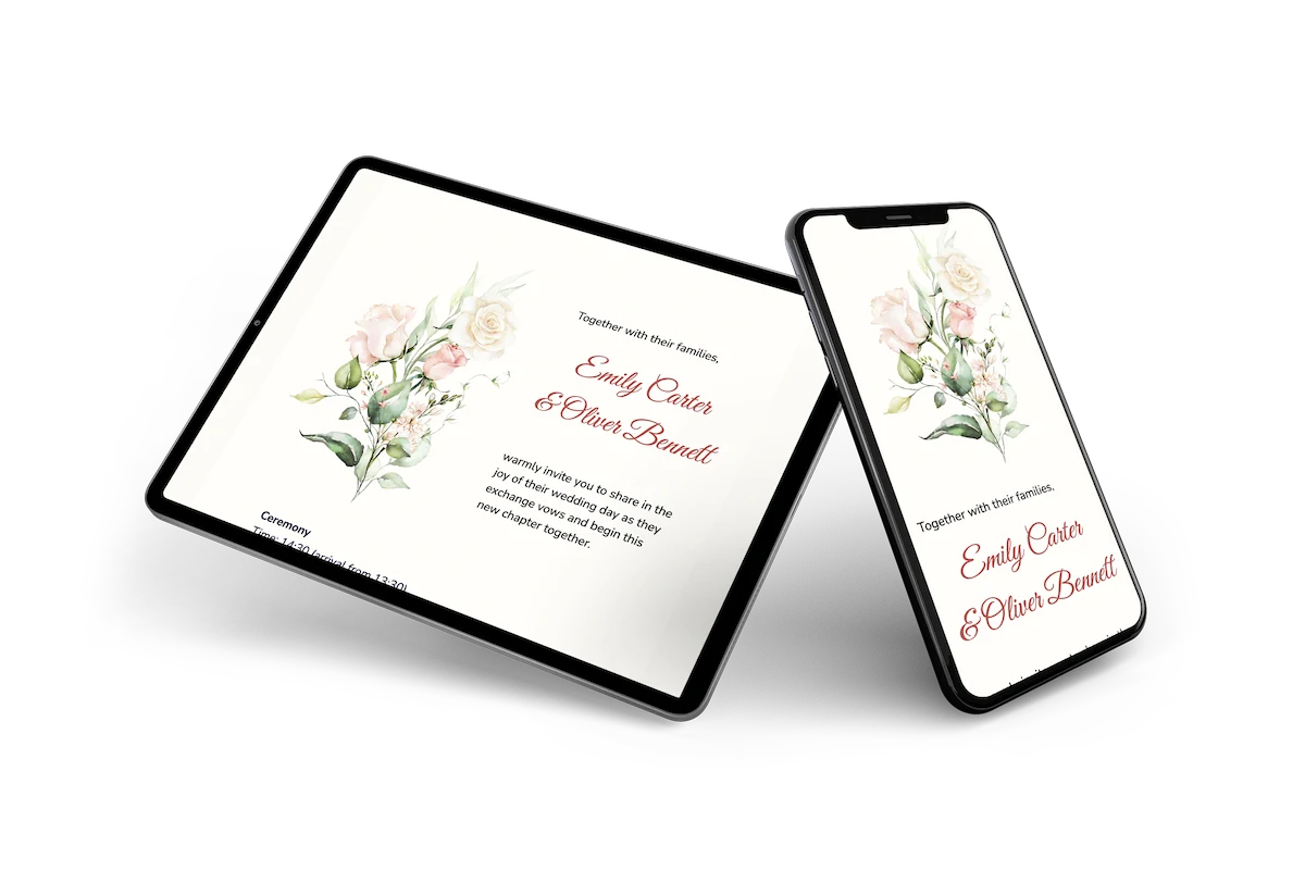 Classic floral wedding invite - Visual 2