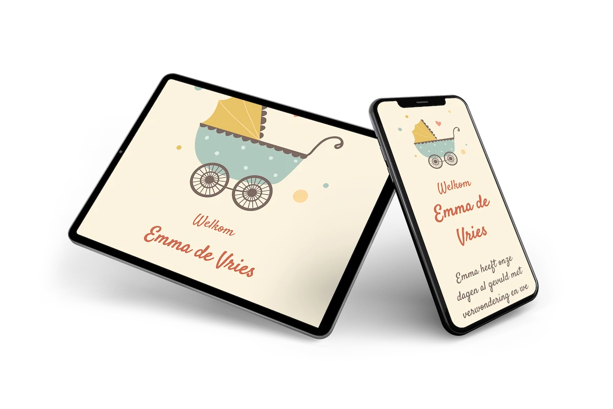 Geboortekaartje met kinderwagen - Visual 2