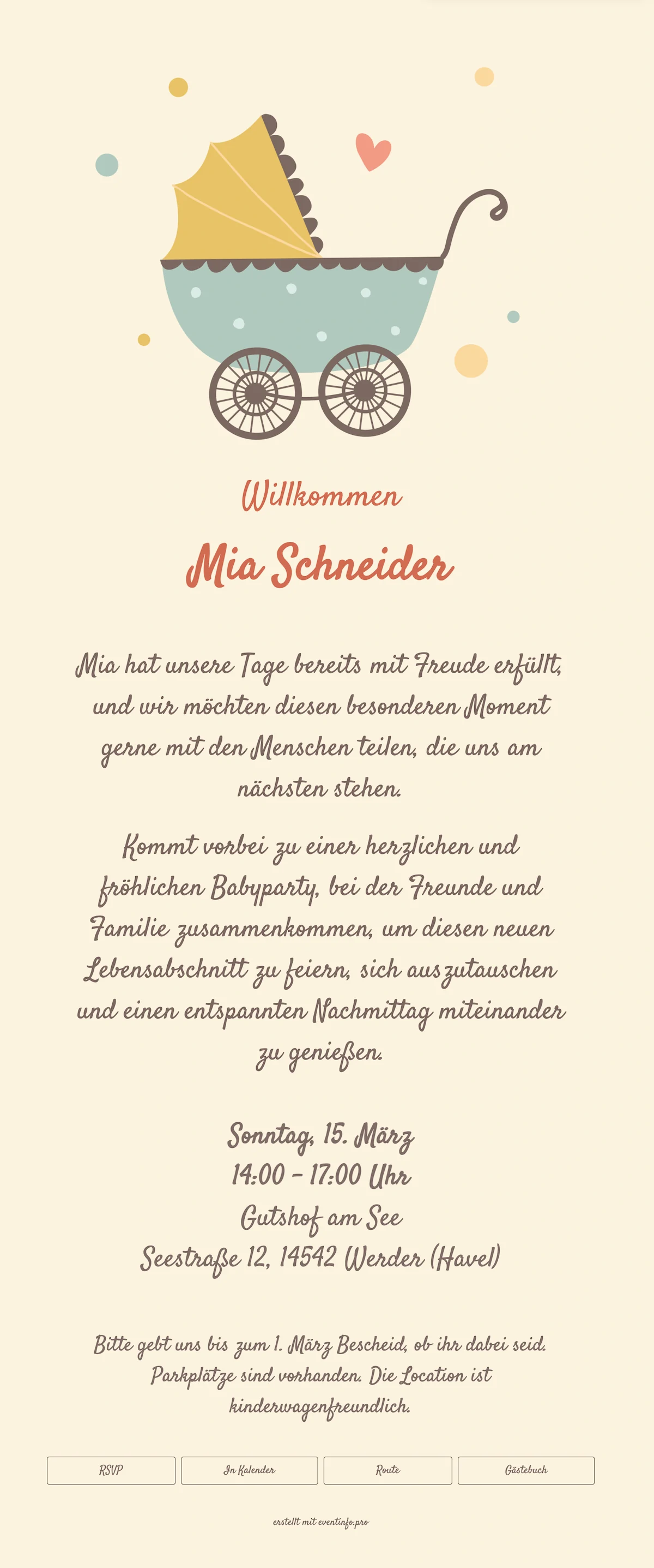 Geburtskarte mit Kinderwagen