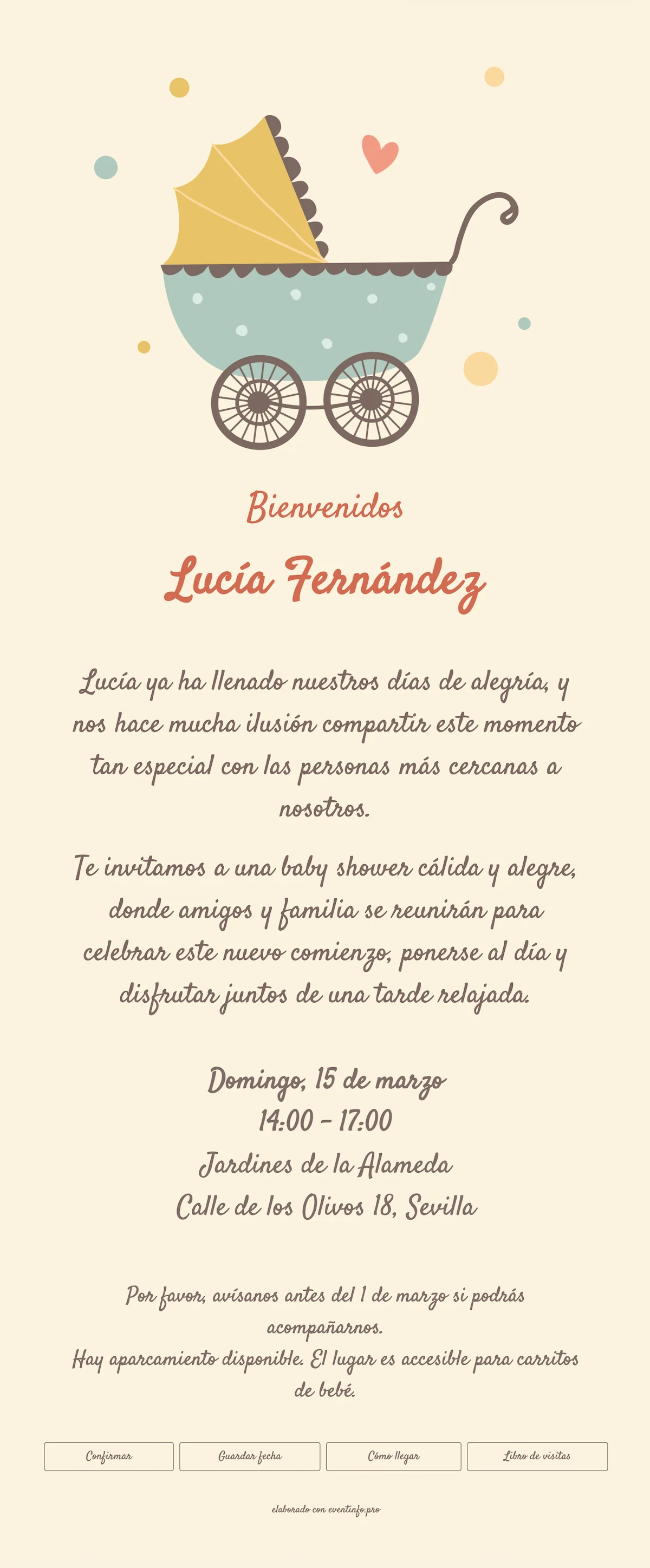 Tarjeta de nacimiento con carrito