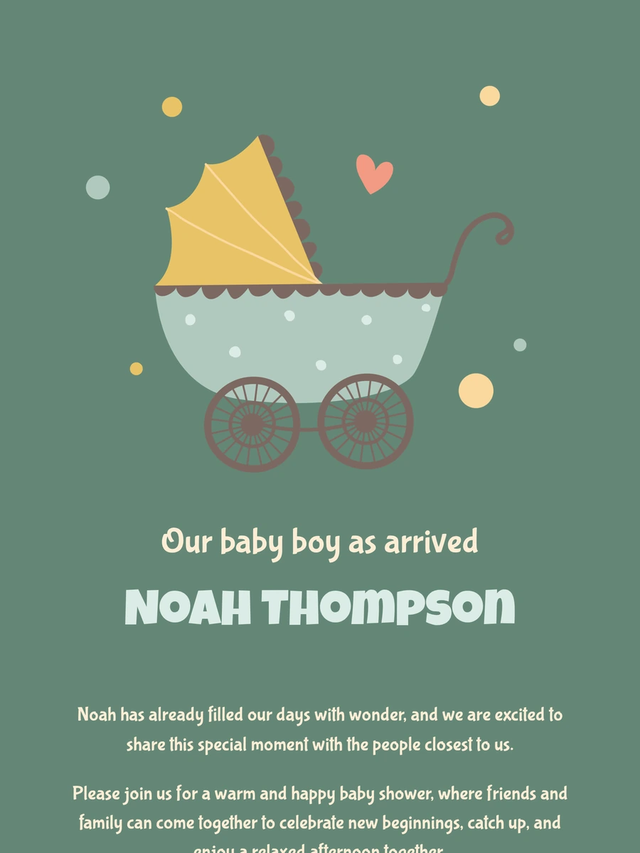 Fresh online birth card with a rounded typeface
