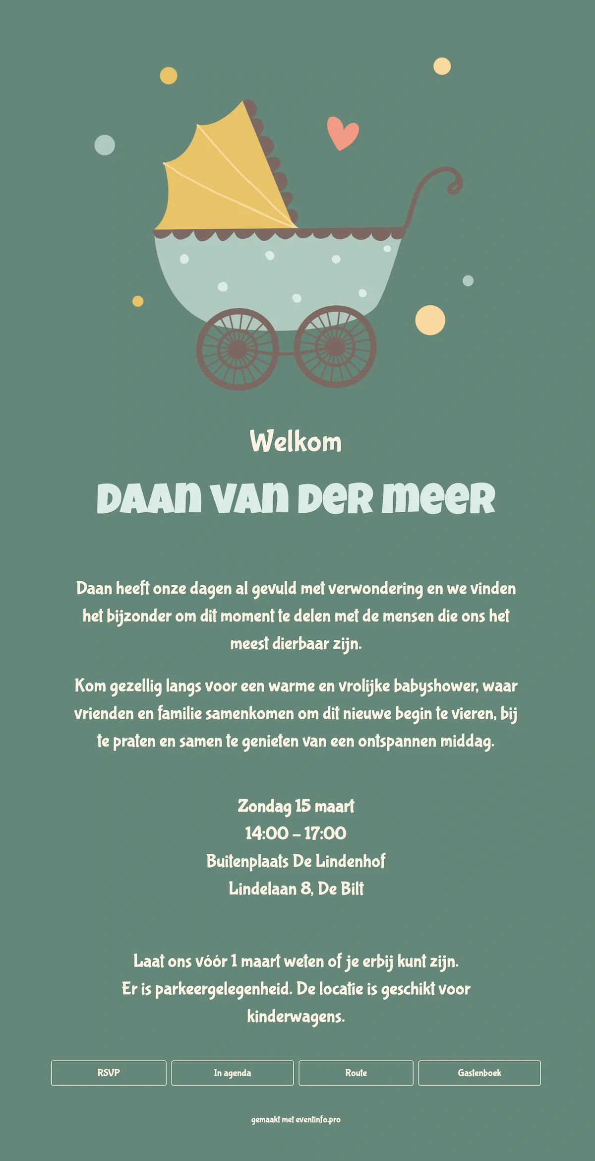 Geboortekaartje met kinderwagen