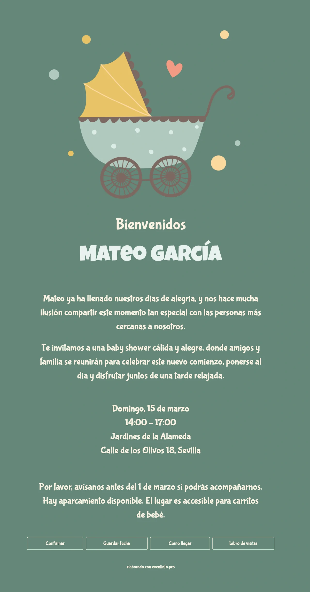 Tarjeta de nacimiento con carrito