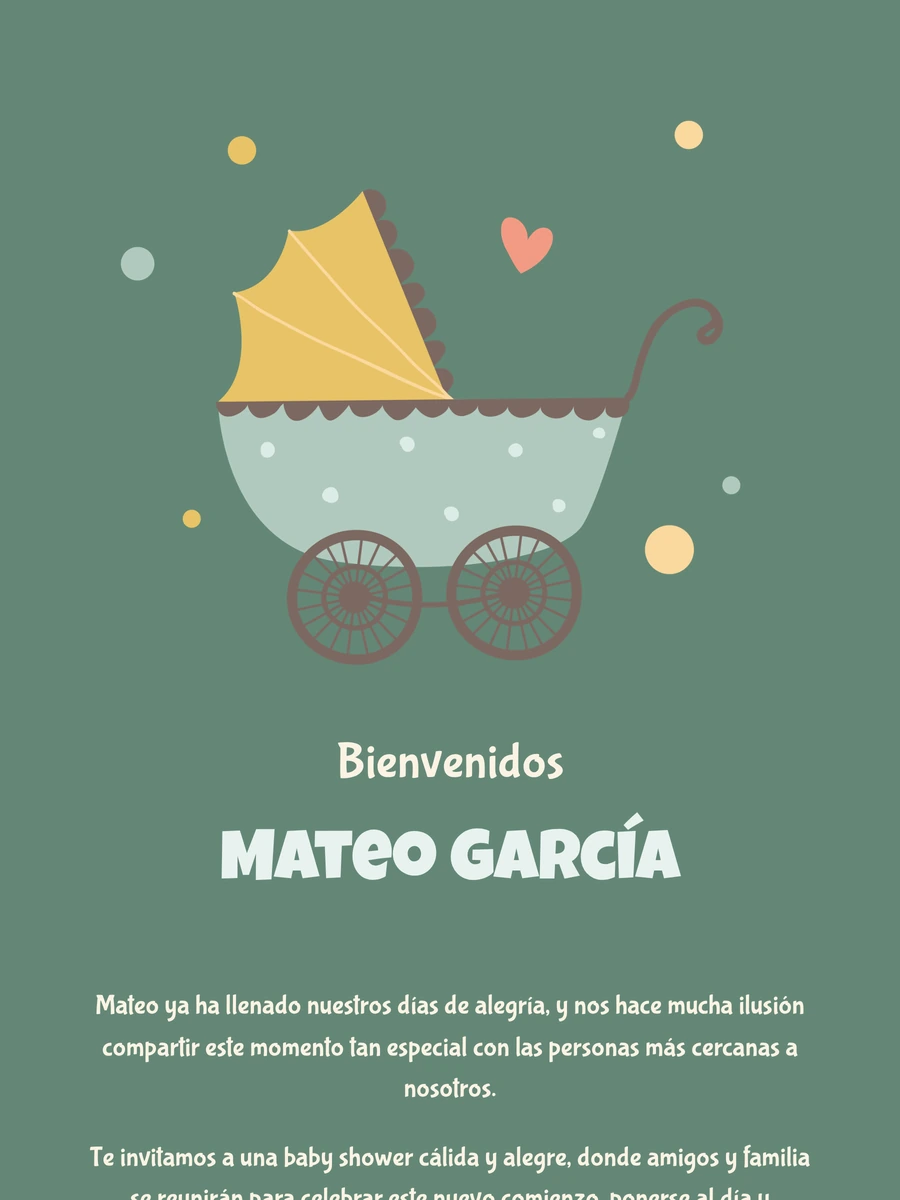 Tarjeta de nacimiento online fresca y redondeada